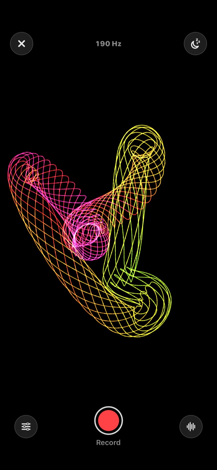The Knot room at 190 Hz: a loop of glowing strands